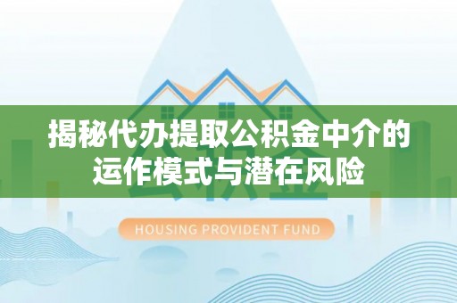 隰县揭秘代办提取公积金中介的运作模式与潜在风险